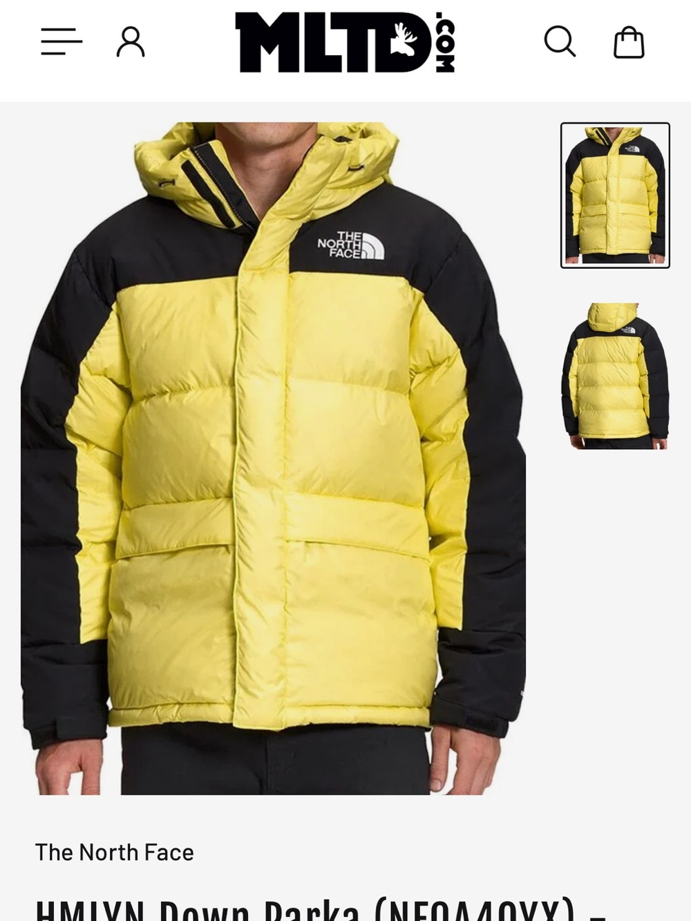 The North Face Men’s Yellow & Black Down Puffer Jacket